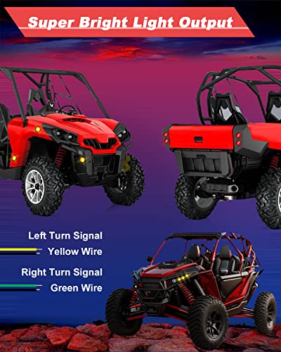 Image of NTHREEAUTO UTV Turn Signal Kit with 110D Horn, Plug and Play UTV Blinker with Pre-Wired Rocker Switch, Hazard Light, Car Charger, Universal Street Legal Kit Compatible with Polaris, Can-Am, Kawasaki