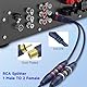 YIMATEECO Cinch Splitter Kabel RCA Y Adapter für Subwoofer Lautsprecher Heimkino, Cinch Y Kabel 1 Stecker zu 2 Buchse R-C-A Y Splitter Adapter, RCA zu JACK AV Audio Kabel (15cm, 2Stü, Blau)