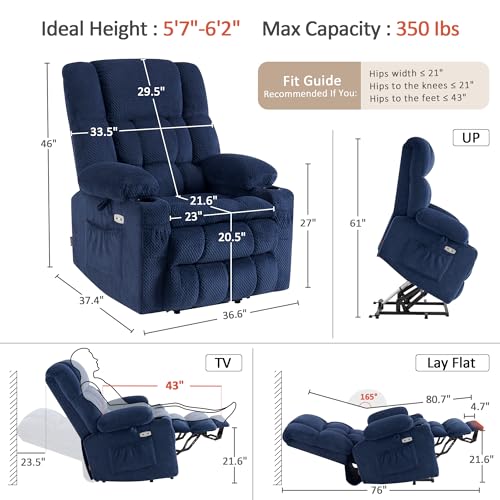 Image of MCombo Large Dual Motor Power Lift Recliner Chair for Elderly 7896