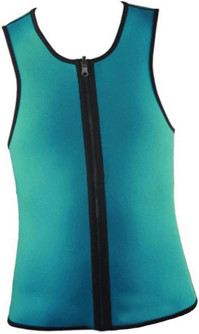 NOLITOY Men's Workout Vest Body Shaper Tank Top Zipper Neoprene Waist Trainer Vest for Men