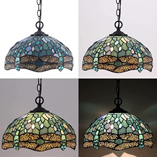 Image of WERFACTORY Tiffany Pendant Light Plug in 12 Inch Hanging Lamp S147 Series
