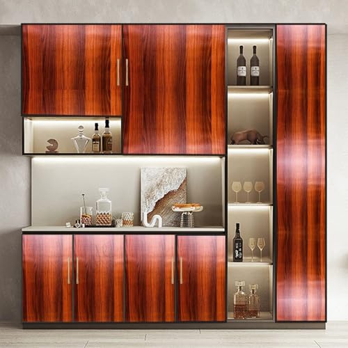 Image of WALLMATE Self Adhesive Wood Grain Wallpaper Vinyl Furniture Sticker Wood Wallpaper Kitchen Wallpaper Wooden Door Desktop Wallpapers (Wallnut Browns, 24x50 Inch)