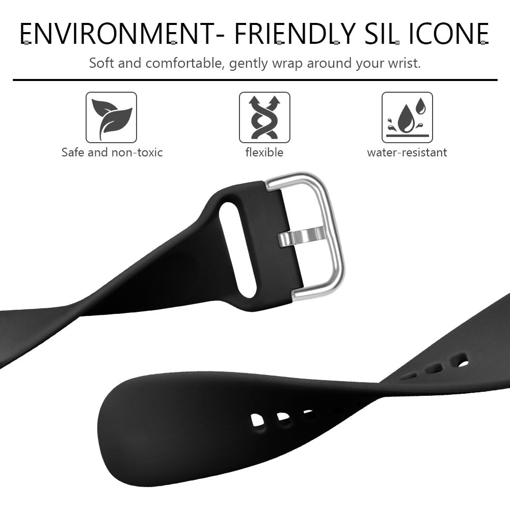 AXFEE Cinturino per Fitbit Versa, Cinturino per Fitbit Versa 2, per Fitbit Versa 3/Versa 4/Fitbit Sense/Sense 2, Regolabile Cinturino Sportivo, Silicone Cinturino Ricambio(Piccolo/Grande)