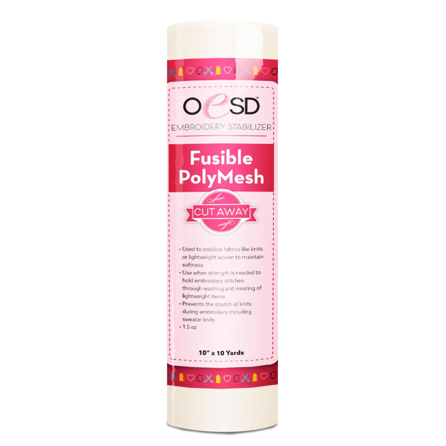 OESD Fusible Polymesh Cut Away Embroidery Stabilizer 10