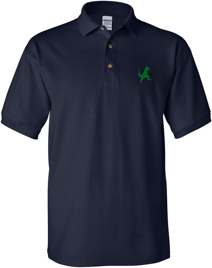 Dinosaur T-Rex Embroidery Design Adult Unisex Cotton Polo Shirt Golf Shirt