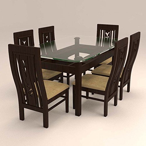 Nova Furnitures Colonial Styled 6 Seater Dinning Set with Glass Table