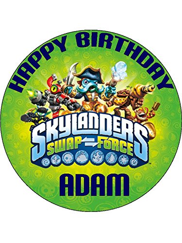 Skylanders Swap Force 7.5" Personalised Cake Topper on Icing, Wafer Paper or Card D1 (Wafer Paper)