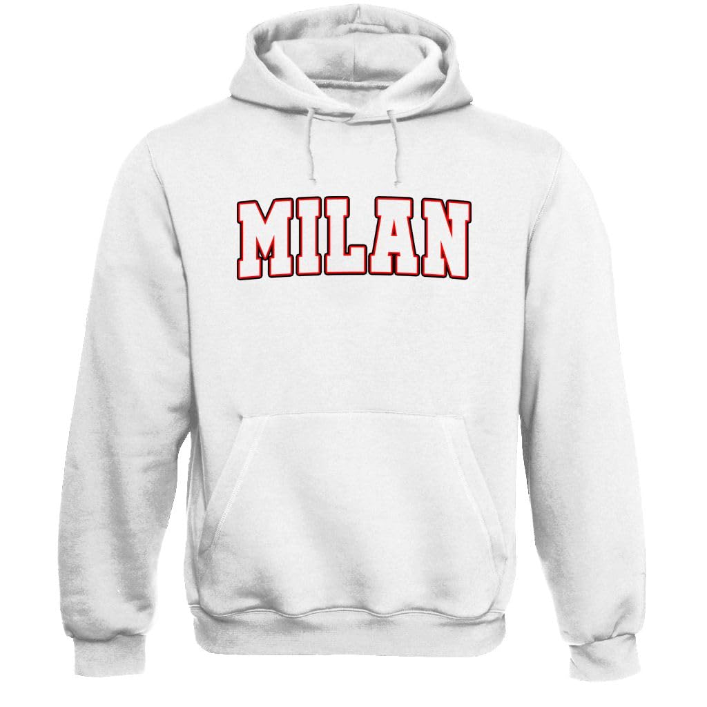 World Soccer Retro Club Men's Fan Apparel, Milan - White Hoodie, X-Large โ image 1