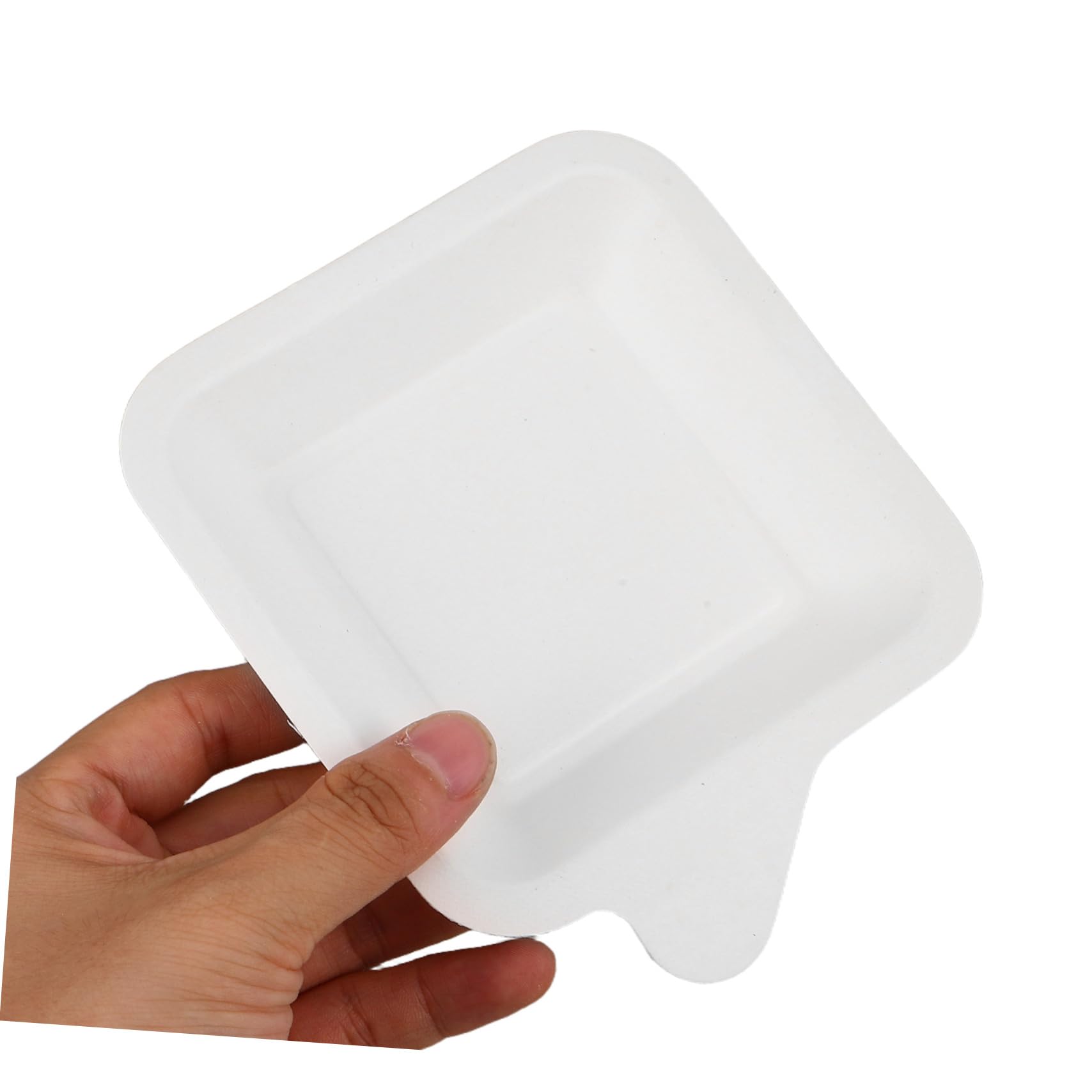 Platos de Papel Cuadrados Blancos 100 Unidades para Tartas y Postres