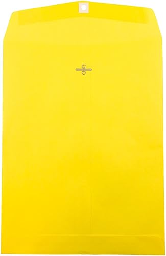 JAM Paper, sobre de papel catálogo con cierre, con extremo abierto, 10 x 13pulgadas, Amarillo