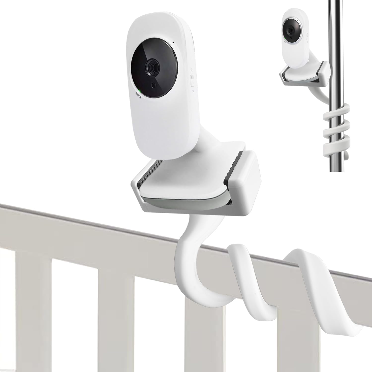 Haloera Universal Baby Monitor Mount Holder for Vtech VM3252 VM819, Hello Baby HB30 HB35, and Most 5.3 to 8.1cm Wide Baby Monitors Camera Shelf for Crib Cot Shelves - Without Tools or Wall Damage
