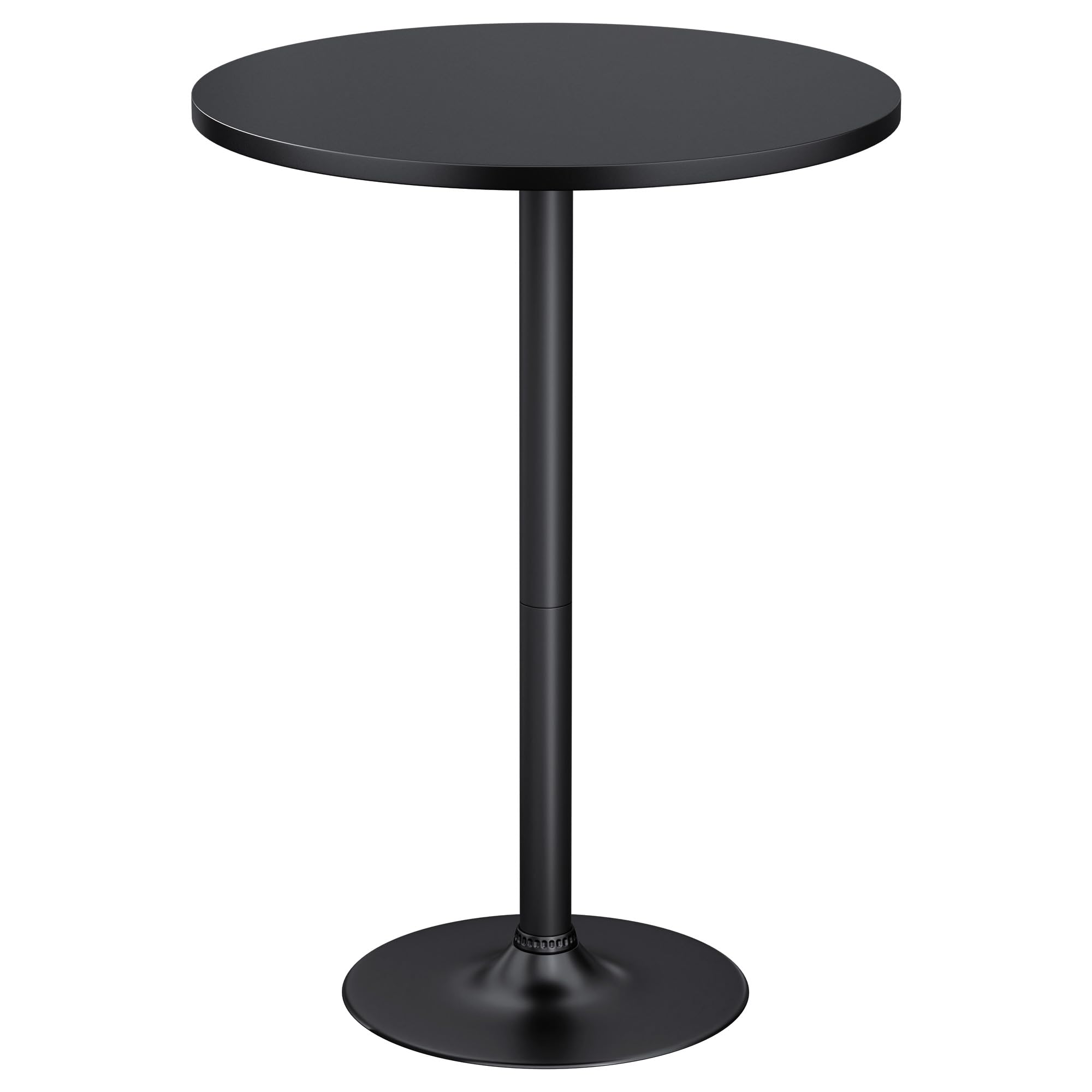 furmax bistro pub table round bar height cocktail table for home bar, round bar tables for party, dining room, living room and wedding, metal base mdf top obsidian, 40.6 inch height (1, dark black-1)(table top only)