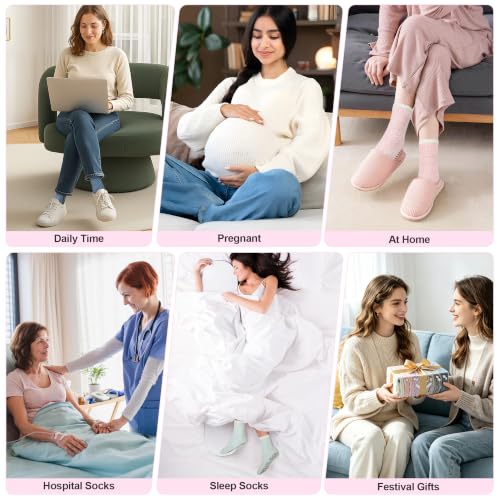 Image of Bulinlulu Fuzzy Socks with Grips Plush Sleep Cozy Winter Soft Hospital Fluffy Socks for Womens Mens Gifts