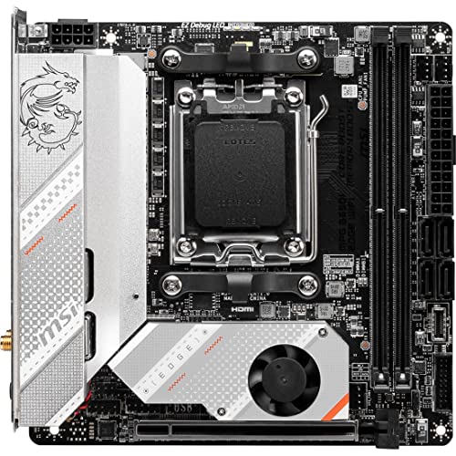 Image of MSI MPG B650I Edge WiFi Computer Gaming Motherboard (AM5, Mini-ITX, DDR5, PCIe 4.0, M.2, SATA 6Gb /s, USB 3.2 Gen 2, HDMI, Wi-Fi 6E, AMD Ryzen 7000 Series) AMD PC Motherboards (Renewed)