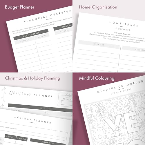 Perfect Planner Company - 2025 Lifestyle Planner - A5 Hardcover Organiser - Personal Development - Goal Setting - Habits and Routines - 100gsm FSC Paper, Mauve - Cosy Home Interiors Perfect Planner Company - 2025 Lifestyle Planner - A5 Hardcover Organiser - Personal Development - Goal Setting - Habits and Routines - 100gsm FSC Paper, Mauve - Image 4