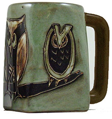 Taza de cerámica cuadrada 12 oz con diseño búho miniatura 1