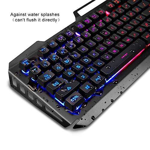Gaming Keyboard and Mouse Combo,SADES Gaming Mouse and Keyboard,Wired Keyboard with Colorful Lights and Mouse with 4 Adjustable DPI for Gaming for PC/laptop/win7/win8/win10