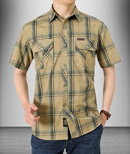 Image of L'MONTE Imported Men's Cotton Casual Checkered Shirts Half Sleeve for Men
