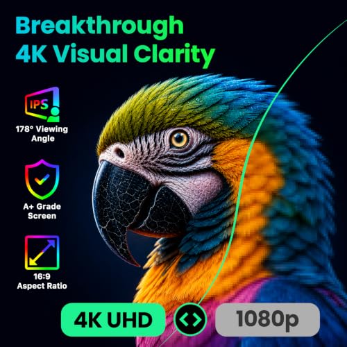 Upperizon Portable Monitor 18.4 inch 4K 3840X2160 130% sRGB 60Hz HDR HDMI USB-C Travel Monitor for Laptop MacBook PC Surface PS5 Xbox, Large External Display with Kickstand & Speakers, VESA Compatible - Image 4