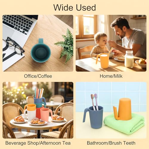 Set 8 Tazas de Café de Pajilla de Trigo 12oz Multicolor miniatura 7