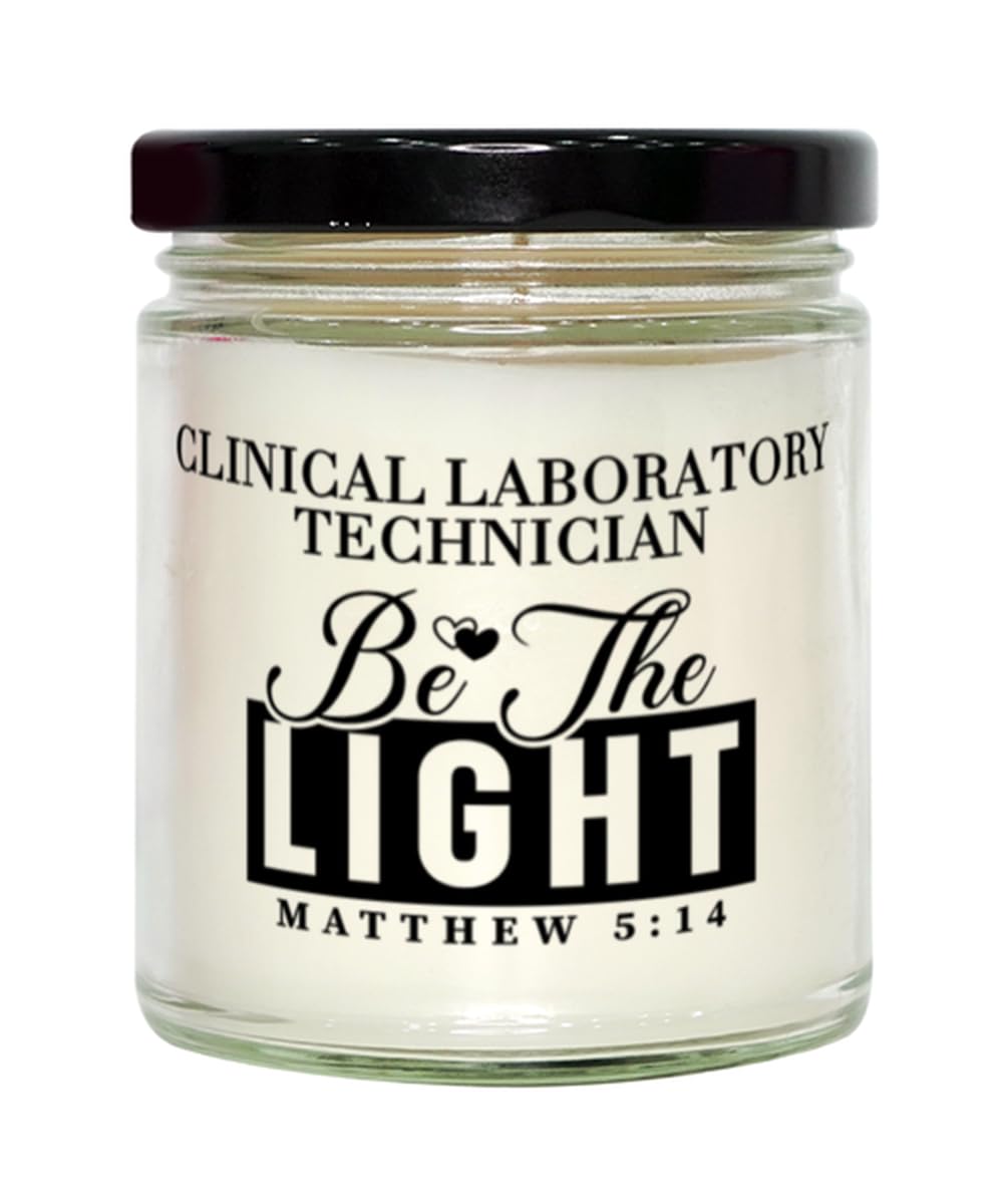 Bible Verse for Clinical Laboratory Technician Candle,Christmas Gifts for Clinical Laboratory Technician Be The Light Mattew 5:14 Gifts for Women Coworker Clinical Laboratory Technician Birthday