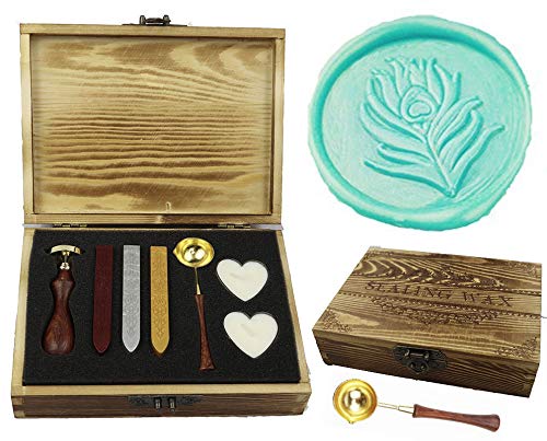 Invitation mariage joints cachet cire kit complet avec manche bois