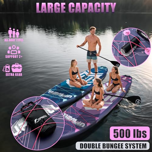 Image of UPWELL 11'6 inchx35 inch Extra Wide Inflatable Paddle Board, Stand Up Paddle Board for Youth & Adults, Stable Design, Premium SUP Accessories, 120L Backpack, 10L Dry Bag, Paddle, Leash, Hand Pump, US Fins