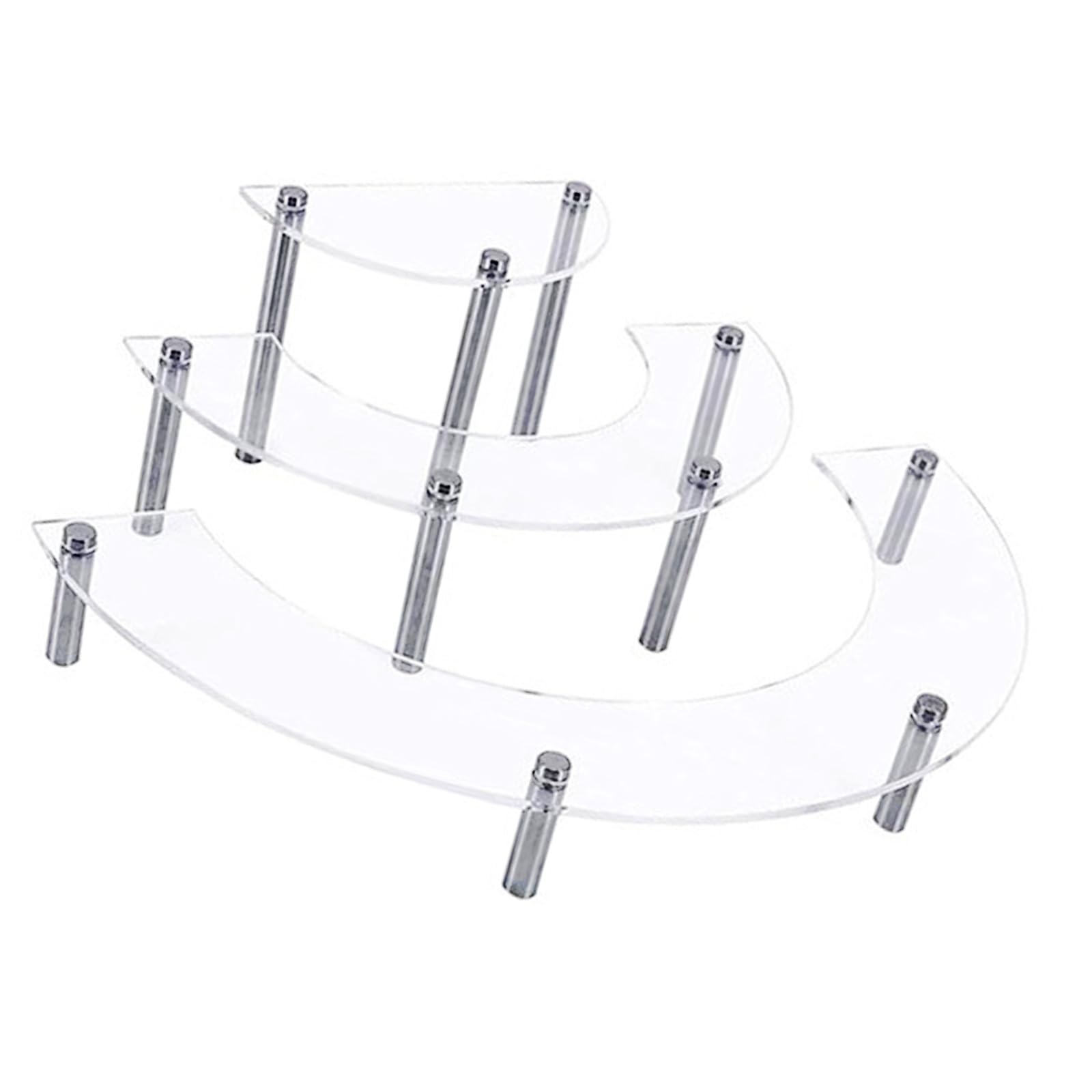 MICFENY 3 Tiers Acrylic Display Risers Storage Stand for Perfumes Cupcake Figures and Desserts Home Decoration Organiser