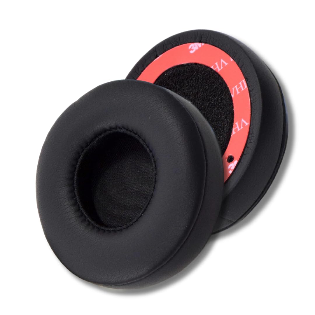 HQRP Earpads Cushions Replacement for Beats Solo 2 and Solo 3 Wireless On-Ear Headphones, Ear Pads with Soft Protein Leather, Memory Foam, Noise