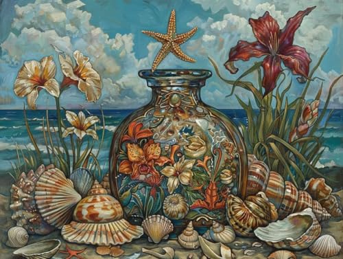 Diamond painting la mer des fleurs 100x130 cm grand format pour decoration murale