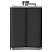 Pocket Hip Flask 8 Oz with Funnel - 18/8 Stainless Steel with Black Leather Wrapped Cover and 100% Leak Proof - Fits any Suit for Discrete Liquor Shot Drinking