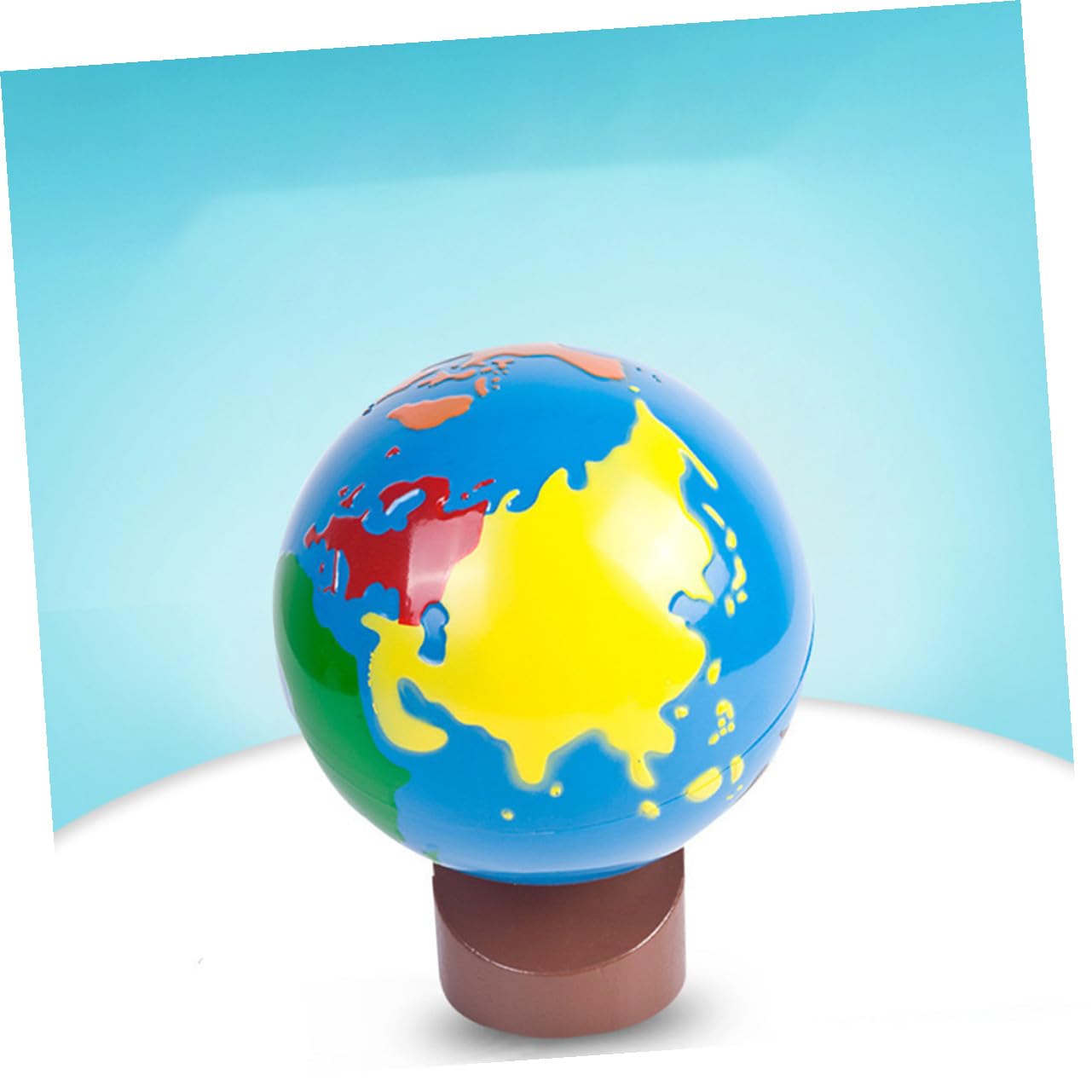 Globe Peinture à Base d'eau en Bois Terrestre Ornemental pour Protéger la Vue Surface Lisse et Éducation Précoce des Garçon et Filles, pour Décoration