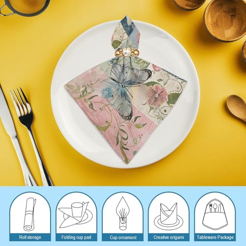 Servilletas de tela reutilizables set de 2 con diseño floral miniatura 7