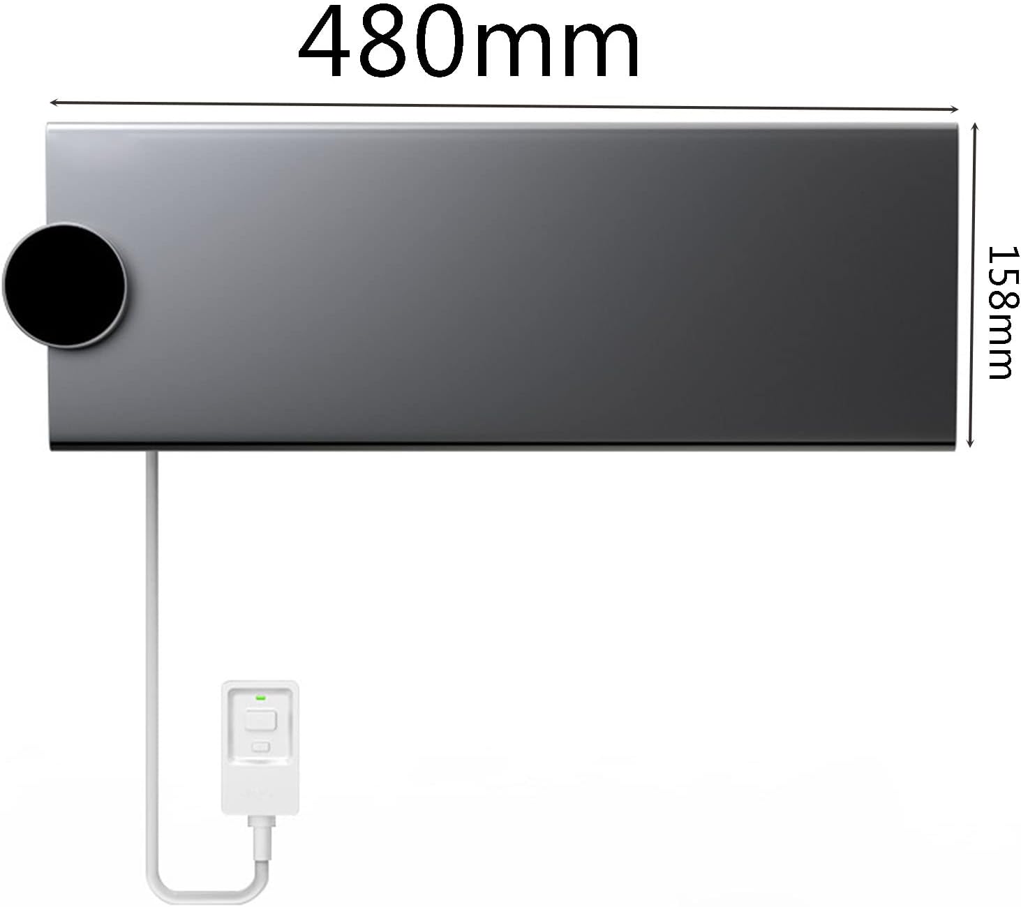 Heating Towel,Electric Heated Clothes Warmer Rack,Heated Towel Rail for Bathrooms Wall Mounted,Thermostatic Heater Drying for Towel,Gray,Left