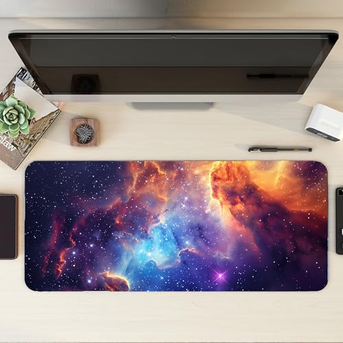 Image of Galaxy Combo XL Extended Gaming Mouse Pad | XXL Large Desk Mat 60x30cm for Laptop & PC | Non-Slip Rubber Base, Waterproof, Durable & Smooth Surface | Office, Gaming & Study, asthetic