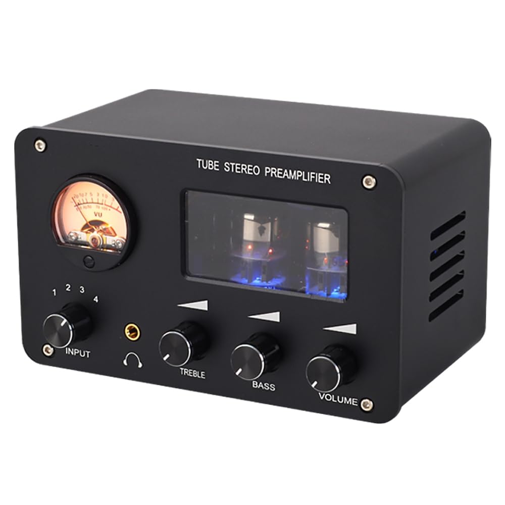 Röhrenverstärker mit Lautstärkeregelung & Klangregelung - Professioneller Vorverstärker für Grammophon und Audio-Systeme | Ideal Hi-Fi Enthusiasten Audiophile Hochwertiger präziser Höhen- Tiefeneinst