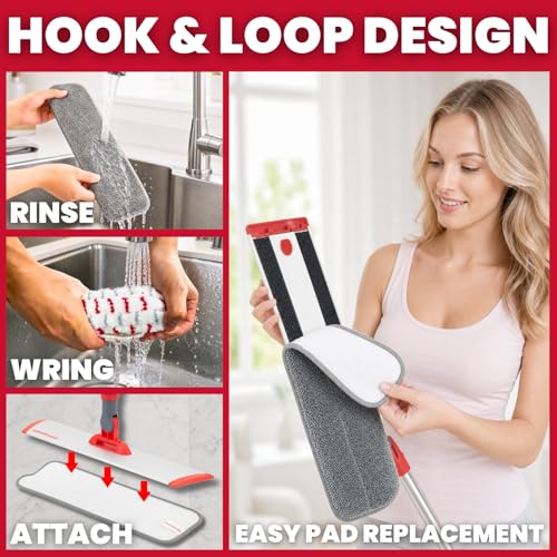 Image of 18 inch Professional Microfiber Mop for Floor Cleaning on Hardwood Floors