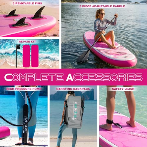 Image of FunWater 11' /10'6 inch Inflatable Stand Up Paddle Board with Premium SUP Paddleboard Accessories, Wide Stable Anti-Slip EVA Deck,Paddle Boards for Adults & Youth of All Skill Levels