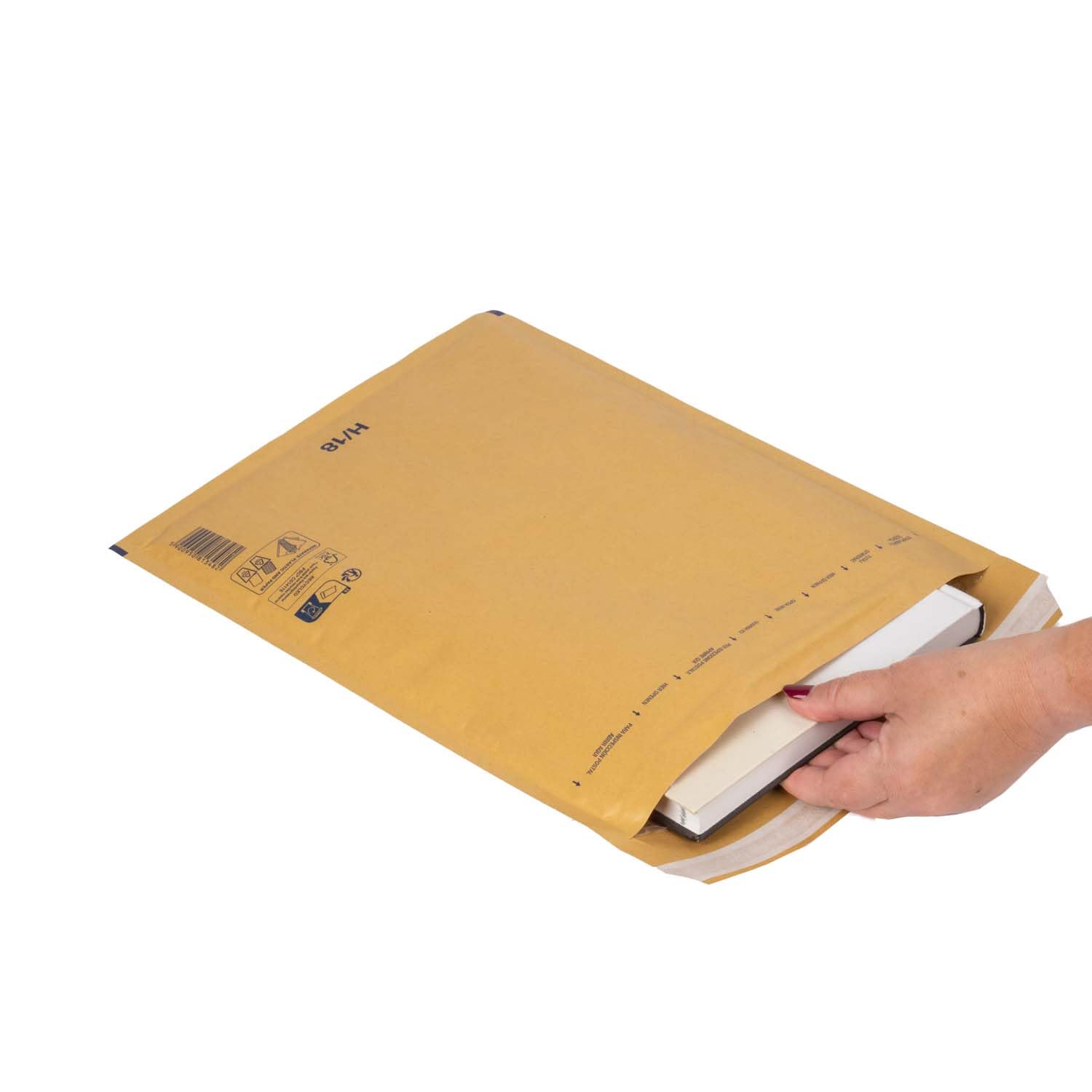 smiley pack Luftpolstertaschen Größe H8 Braun 290 x 370 mm – 200 Stück | Gepolsterte Versandtaschen mit Selbstklebeverschluss – passend für B4