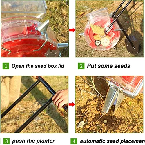 Sembradora manual ajustable para jardinería y huerto miniatura 4