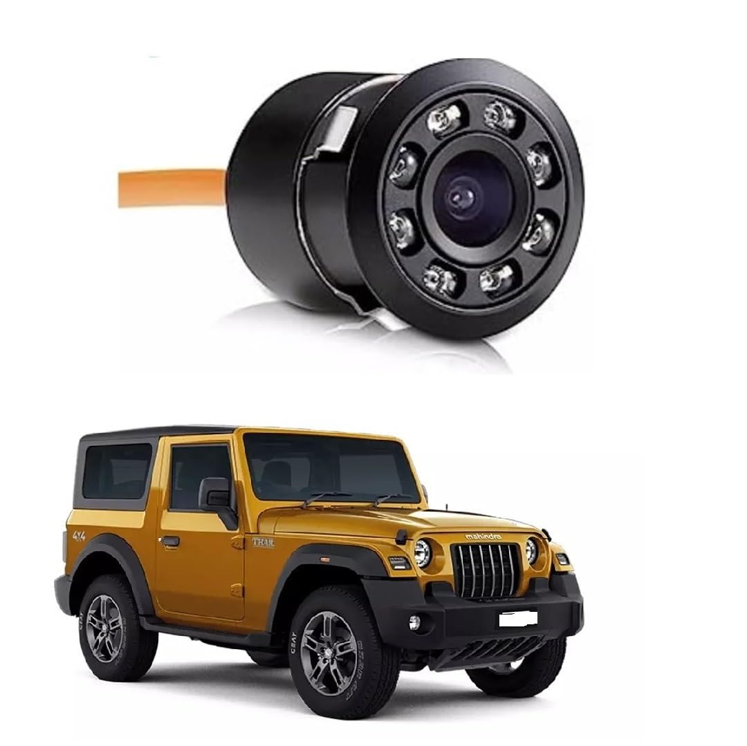 waterproof car rear view back camera sunrise 8 led lights night vision hd backup camera 170 degree wide viewing angle universal accessories suitable for mahindra thar 2020