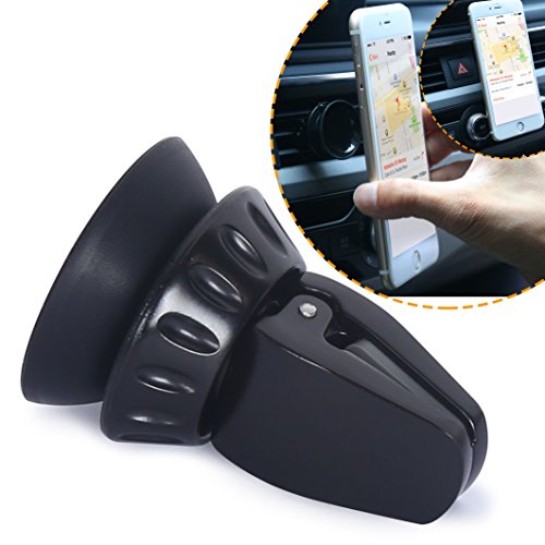 Honsky Universal Metal Car Mount, Air Vent Phone Holder, Strong Suction Cup Stand, Auto Cell Phone Bracket, Black