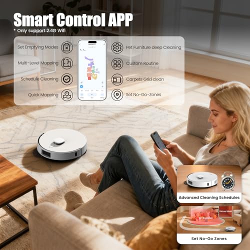Image of FIXR Robot Vacuums and Mop Self-Emptying, 12000PA Suction 75-Day