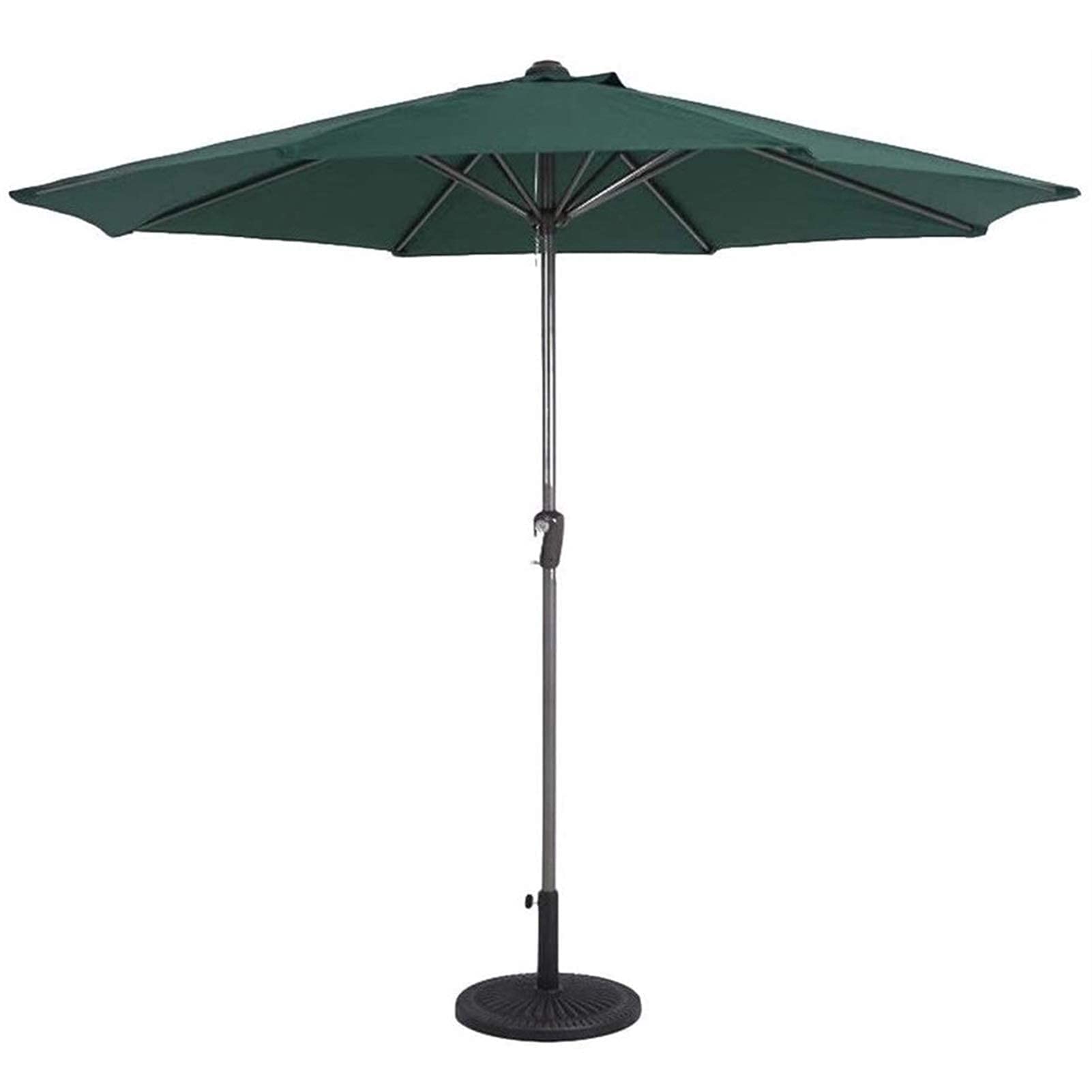 WDSOPK Outdoor Garden Parasols 9-Feet Patio Umbrella Table with Crank, Portable Sun Shelter for Market Deck Porch Backyard Pool Side(Dark Green-9ft)