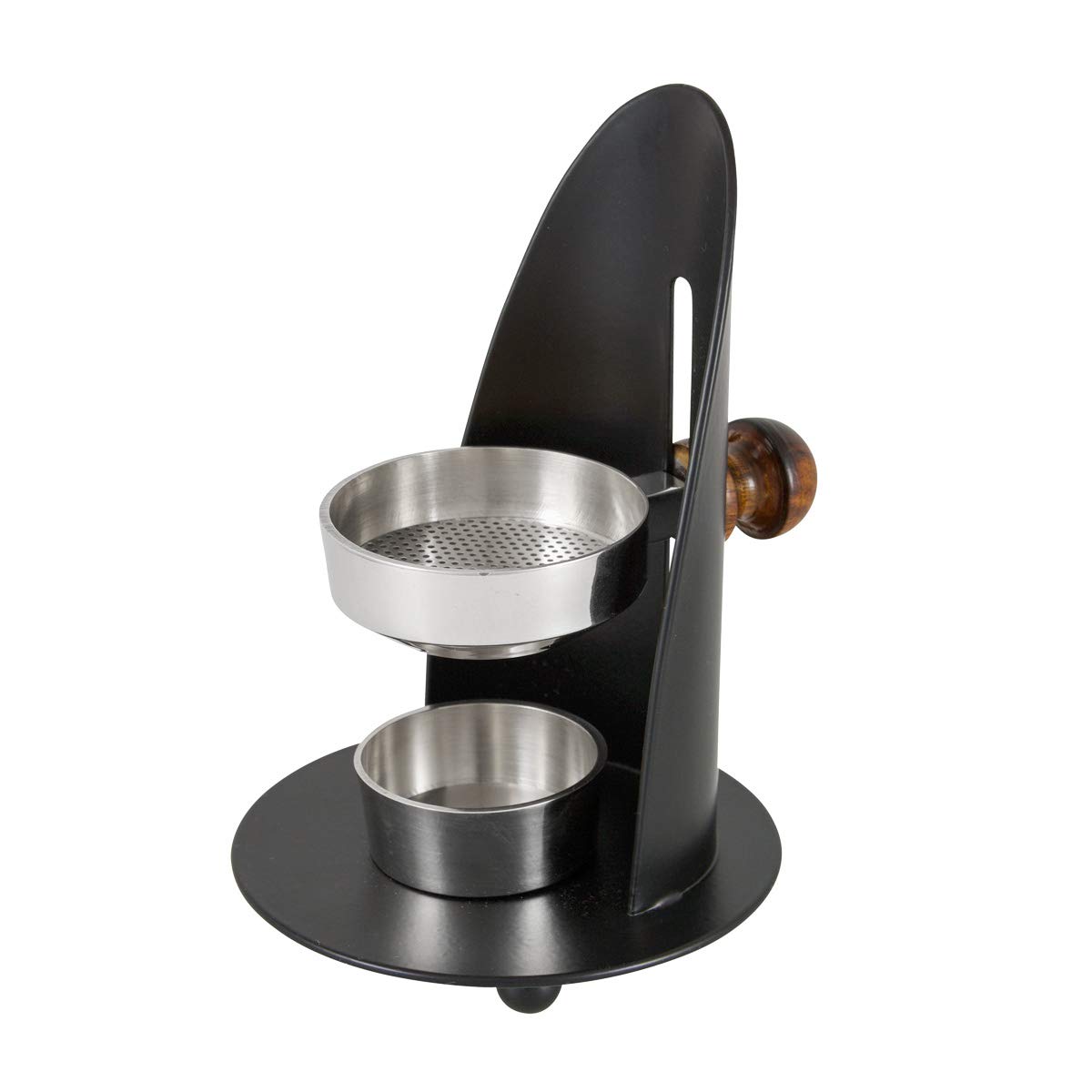 Quemador de Incienso NKlaus Soporte de Incienso Regulable en Altura con Mango de Madera Lacado en Negro Plata para resinas de Incienso e Incienso Modo de Funcionamiento Tea Light 4016