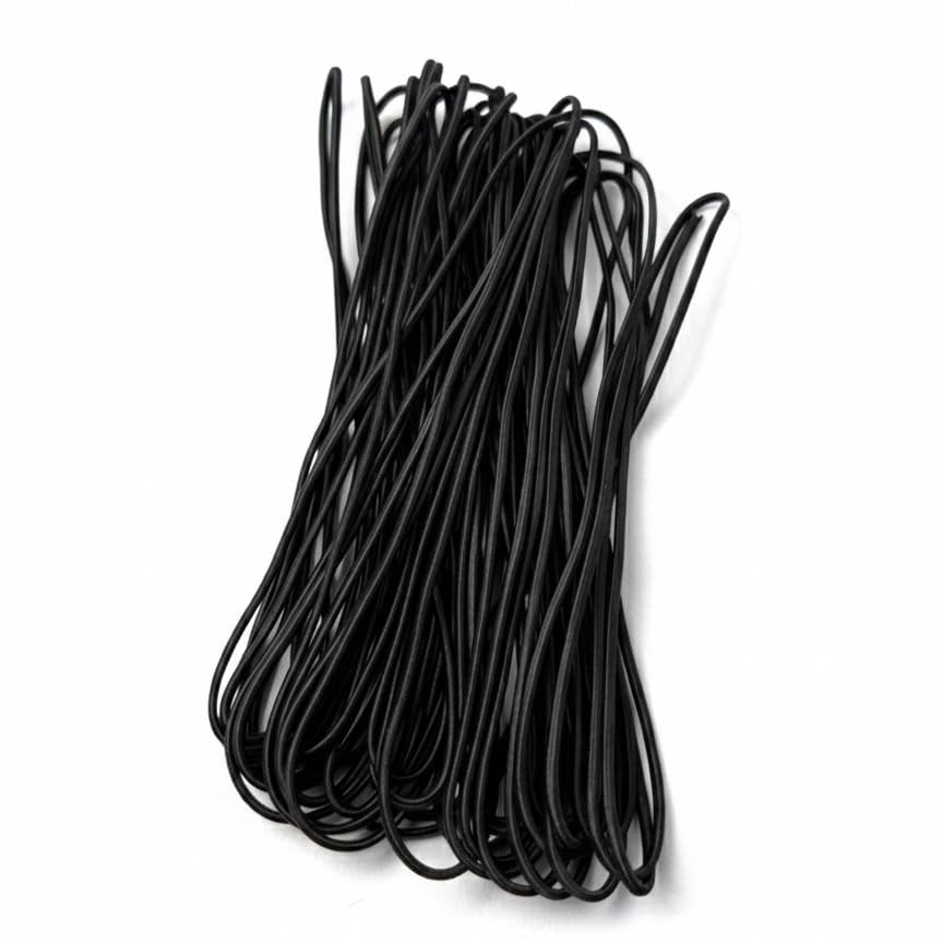 Black Elastic Cord Rope, Stretchy Round Bungee String for Crafts, Sewing, DIY Projects 2