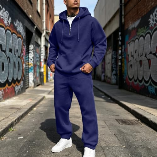 Elneeya Mens Sweatsuit 2 Piece Set Oversized Ligh Gym Jogging Sets - image 3