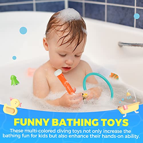Bellochiddo Pool Diving Toys Games - 34 Pcs Swimming Pool Toys Underwater Dive Gifts With Storage Bag Summer Pool Toys For Kids Ages 8-12, Training Diving Swim Toys For Boys Girls Toddlers #TOP3