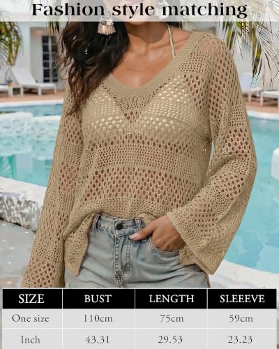 Image of CoCozy Crochet Cover Up for Women Mesh Hollow Out Bikini Cover Ups for Swimwear Summer Swimsuit 2026