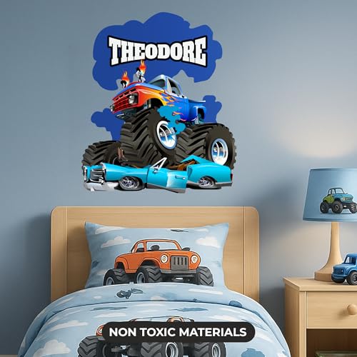 Vinilo Decorativo Personalizado Camión Monstruo Niños 52x36 pulg miniatura 6